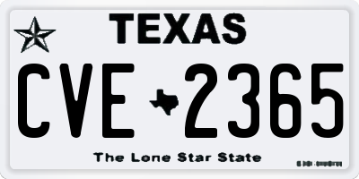 TX license plate CVE2365