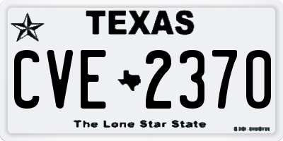 TX license plate CVE2370