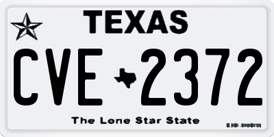 TX license plate CVE2372