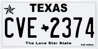 TX license plate CVE2374