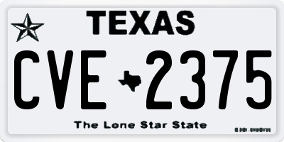 TX license plate CVE2375