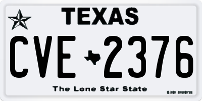 TX license plate CVE2376