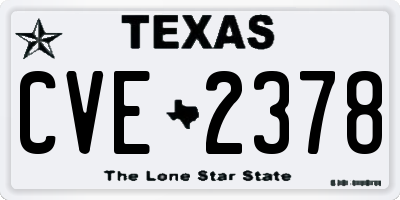 TX license plate CVE2378