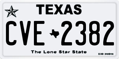 TX license plate CVE2382