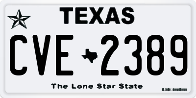 TX license plate CVE2389
