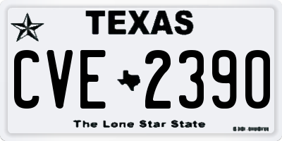 TX license plate CVE2390