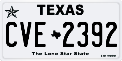 TX license plate CVE2392