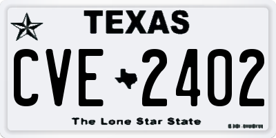 TX license plate CVE2402