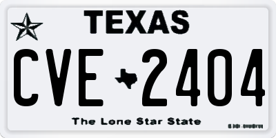 TX license plate CVE2404