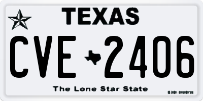 TX license plate CVE2406