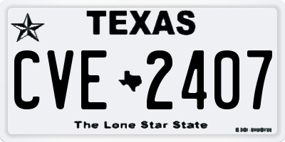TX license plate CVE2407