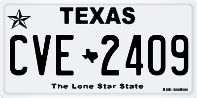 TX license plate CVE2409