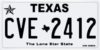 TX license plate CVE2412