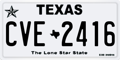 TX license plate CVE2416