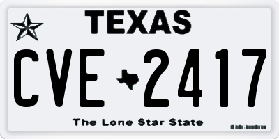 TX license plate CVE2417
