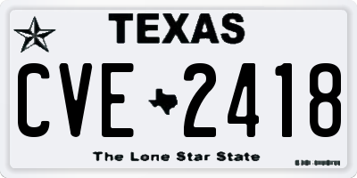 TX license plate CVE2418