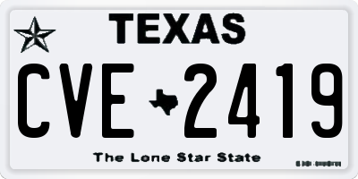 TX license plate CVE2419
