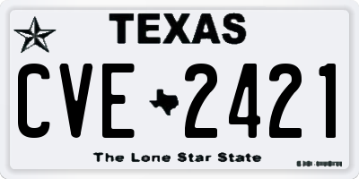 TX license plate CVE2421