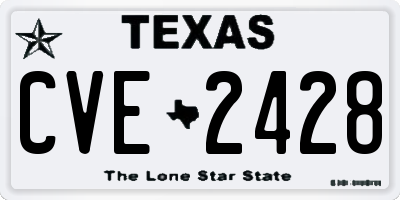 TX license plate CVE2428