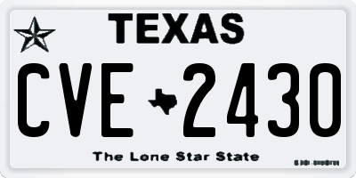 TX license plate CVE2430
