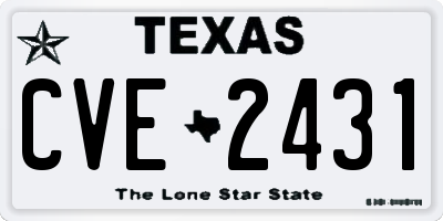 TX license plate CVE2431