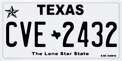 TX license plate CVE2432