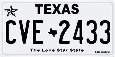 TX license plate CVE2433