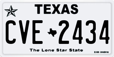 TX license plate CVE2434