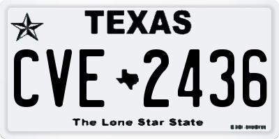 TX license plate CVE2436