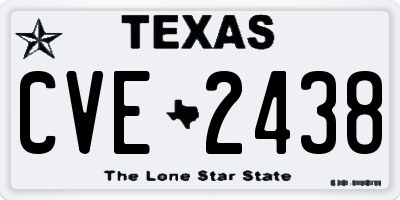 TX license plate CVE2438