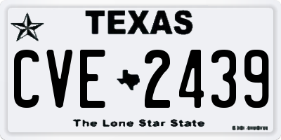 TX license plate CVE2439