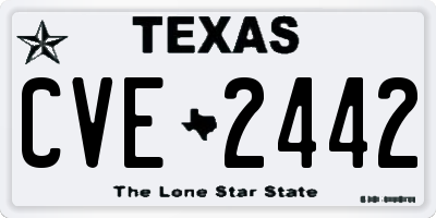 TX license plate CVE2442