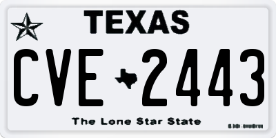 TX license plate CVE2443