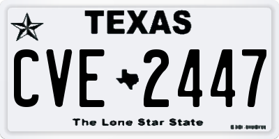 TX license plate CVE2447