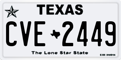 TX license plate CVE2449