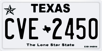TX license plate CVE2450