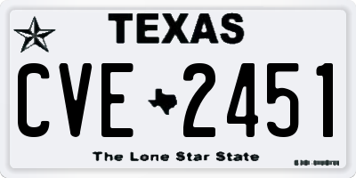 TX license plate CVE2451
