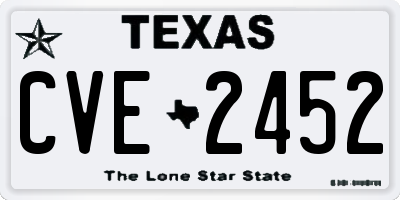 TX license plate CVE2452