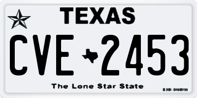 TX license plate CVE2453