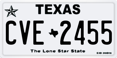 TX license plate CVE2455
