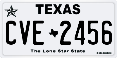 TX license plate CVE2456