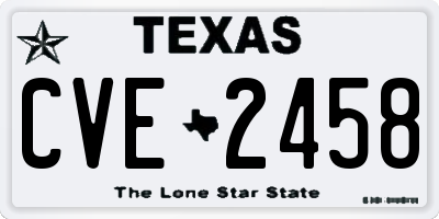 TX license plate CVE2458