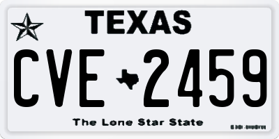 TX license plate CVE2459