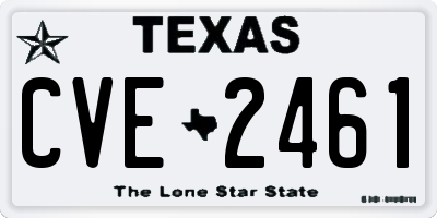 TX license plate CVE2461