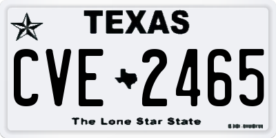 TX license plate CVE2465