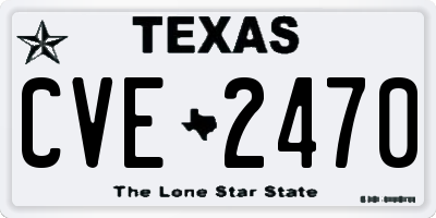 TX license plate CVE2470