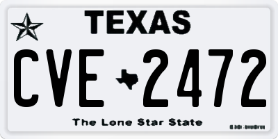 TX license plate CVE2472