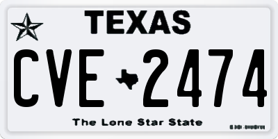 TX license plate CVE2474