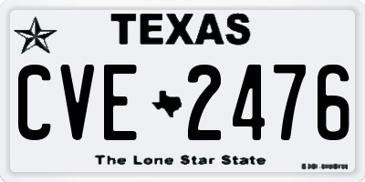 TX license plate CVE2476