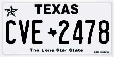 TX license plate CVE2478